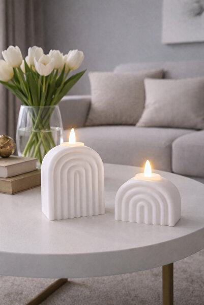 Katmanx 3D Minimal Rainbow Tasarımlı LED Mum Seti | Dekoratif Masa & Raf Süsü...
