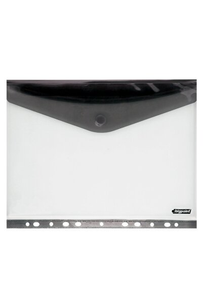 Bigpoint ملف بـ 11 فتحة مع شريط فيلكرو جانبي مقاس A4 بلون دخاني × 12 قطعة