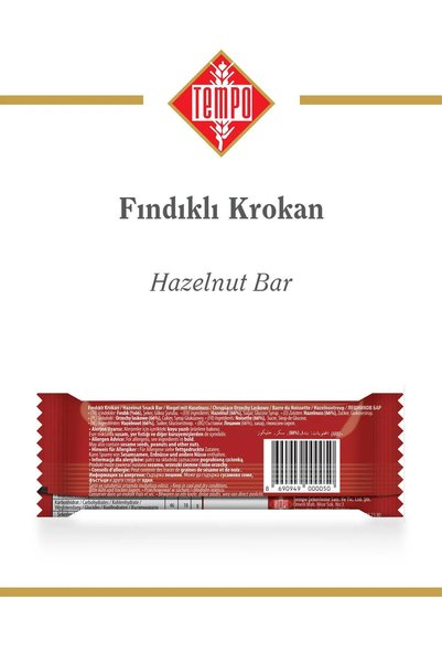 Tempo Şekerleme Crocan with Hazelnut 40 g X 12 Pieces