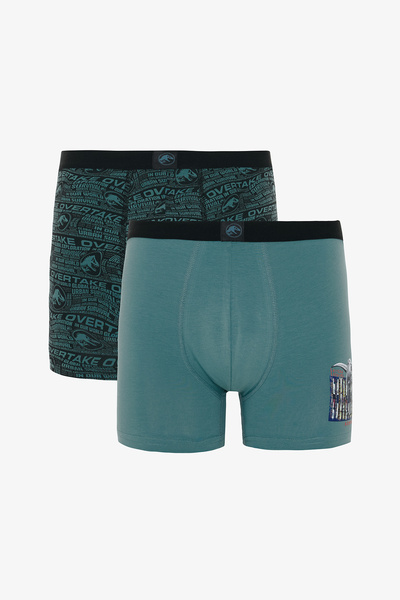 Penti Erkek Jurassic Dinozor Desenli İkili Boxer
