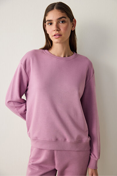 Penti Lila Bisiklet Yaka Oversize Spor Sweatshirt