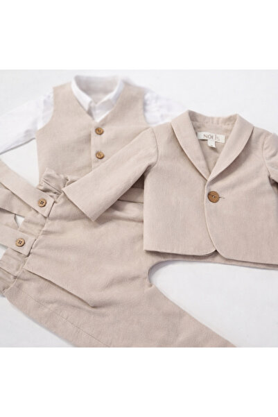 Nolis Costum crem de botez pentru băieți, 100% bumbac