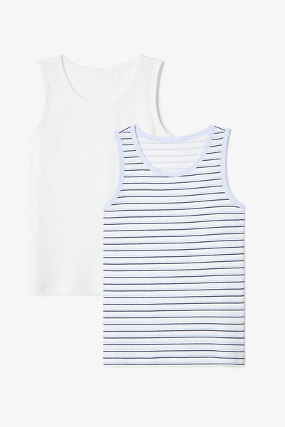 Penti Off-White Boy's Captain Line Striped 2-Piece Undershirt