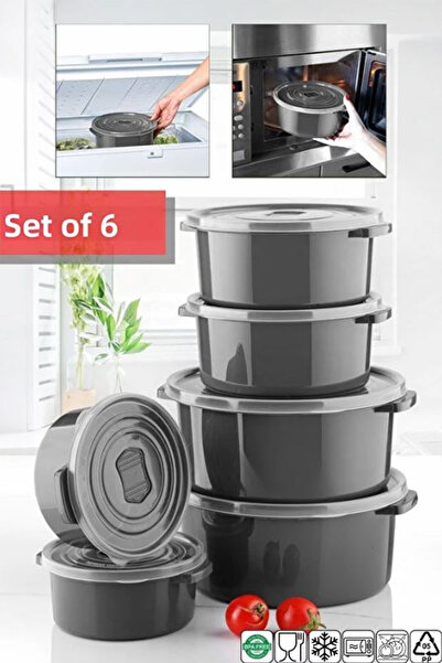 palermo home Set of 6 Round Microwave and Freezer Storage Containers - Plum