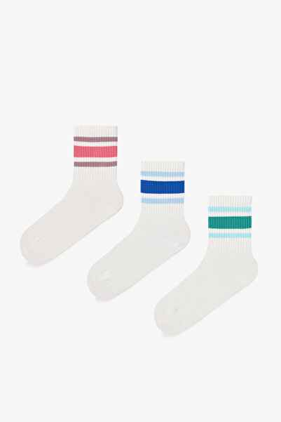 Penti White - Multi Block Stripe Tennis 3-Piece Socks