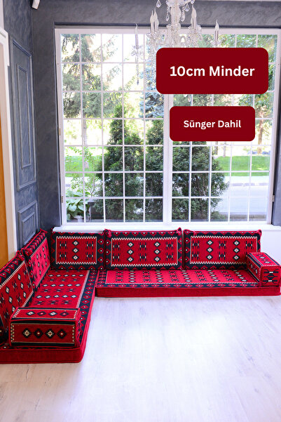 BAKIRÖZÜ HOME Şark Köşesi Takımı Konsepti Kırmızı Yemen Modeli Koltuk Takımı ...