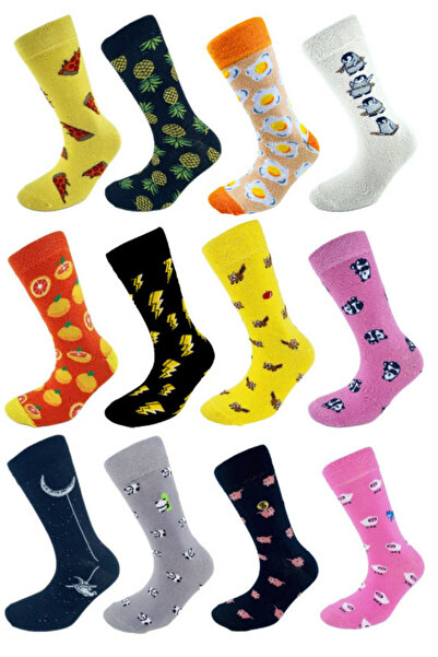 Socks Tunnel طقم للجنسين مكون من 12 جوارب ملونة بنمط مختلط