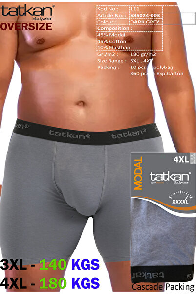 TATKAN BODYWEAR Tatkan - 4'lü - Büyük Beden - Penye Modal Erkek Boxershort