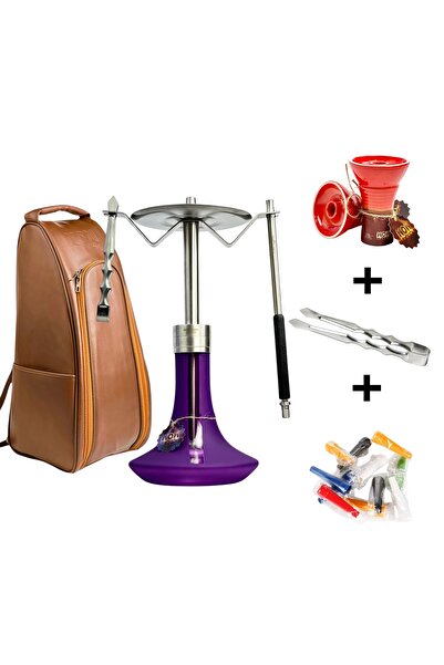 wow legend Xros Purple Model Çantalı Çelik Nargile Takımı