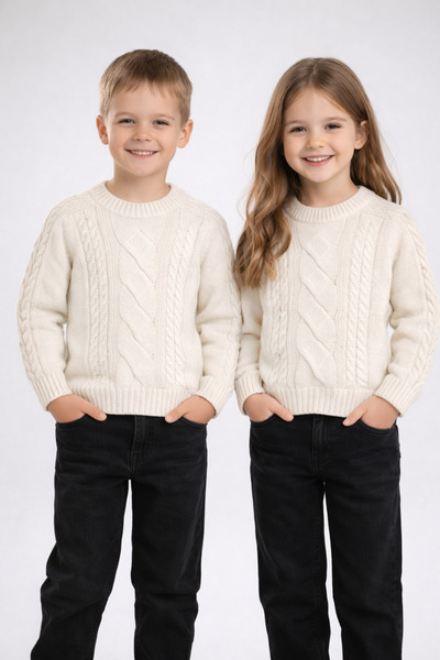 Nimini Kids Model de tricotat pentru păr Modern guler rotund Pulover unisex p...