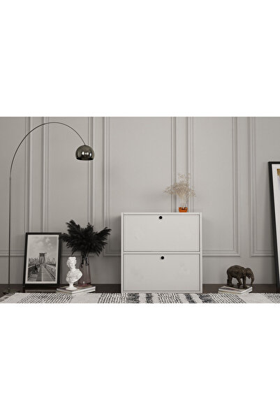 Nettrends Düser Kapakli Çok Amaçli Dolap Beyaz 65 cm Ça-d-1047-ç