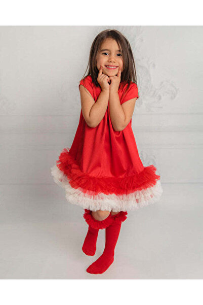 fustite cu luminite Rochița cu Luminițe Roșie - 12-18 luni (80-86 cm)