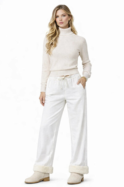 PROTO SUIT High Waist Lace-Up Front Denim Jogger Pants