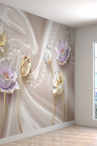 dreamwall 3 Boyutlu Güller Desen Dayanıklı Silinebilir Sağlıklı Tekstil Duvar...