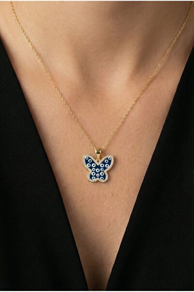 MODA قلادة على شكل فراشة من الصلب على شكل عين الشر من كابريا، قلادة نسائية ذه...