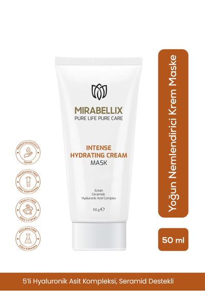 Mirabellix Yoğun Nemlendirici Krem Maske – 5’li Hyaluronik Asit Kompleksi, Se...