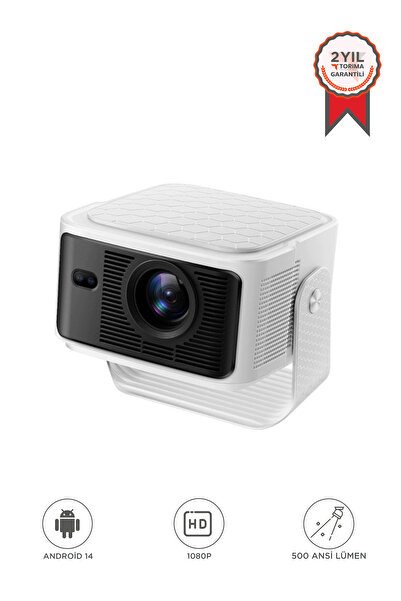 Torima HY350 Beyaz Taşınabilir Sinema Projektörü 4K Ev Sineması Bluetooth And...