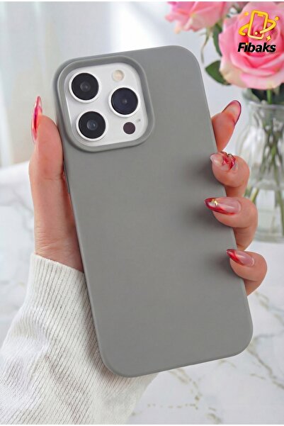 Fibaks İphone 15 Pro Max Uyumlu Kılıf Kadife Lansman Soft Yumuşak Liquid Sili...