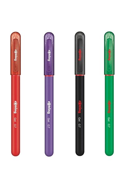 Rotring Jel Mürekkepli Tükenmez Kalem Kırmızı-Mor-Siyah-Yeşil