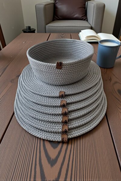 MS Glassware 7-секційний сірий плетений кошик для хліба - американський сервіс