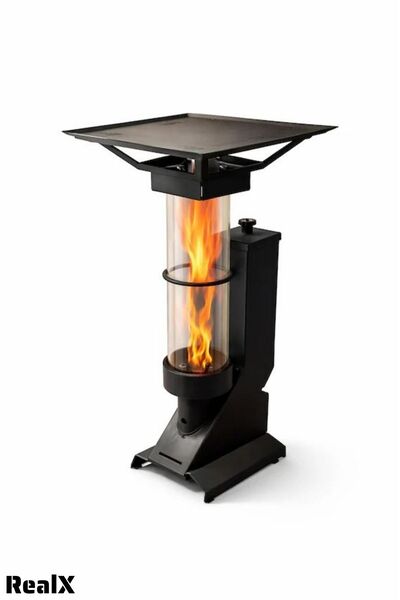 Realx Portatif Mini Cam Pelet Soba Kamp,Balkon,Teras Tipi Yüksek Kalite -  Pü...