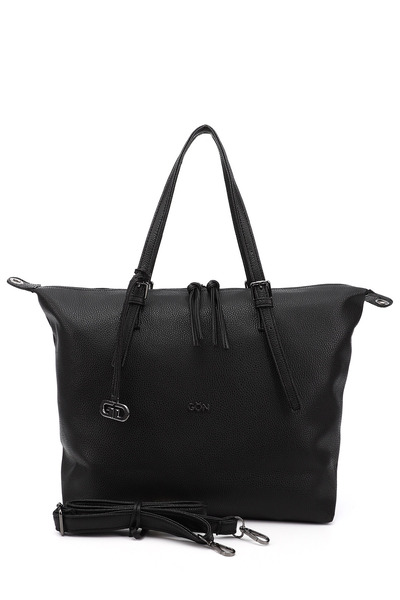 GÖNDERİ(R) حقيبة يد وكتف بحزام طويل أسود للنساء/الفتيات