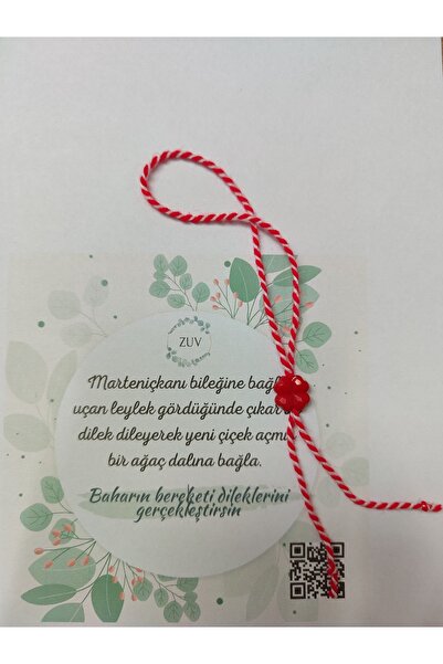 ZUV Marteniçka Bileklik Kırmızı Renkli Yonca Modeli 10'lu Set Martenitsa