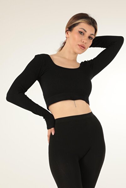 Doremi Довгорукава квадратна комір з фітілем