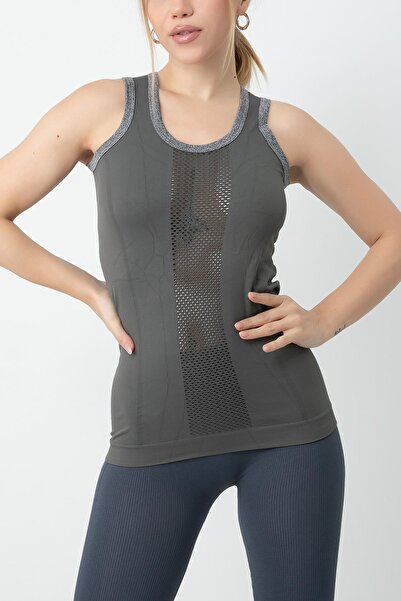 GIGOTTO Γυναικείο διχτυωτό λεπτομερές αθλητικό μπλουζάκι