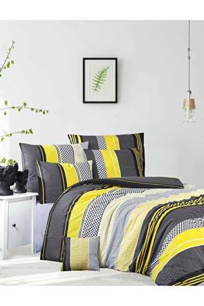 NazeninHome Ranforce 100% Cotton Double Duvet Cover Set Zigo |   With Sheets