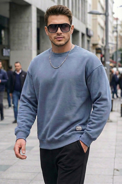 Buratti Regular Fit Bisiklet Yaka Pamuklu İçi Tüylü Yumuşak Şardonlu Sweat Er...