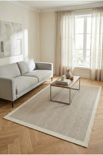 Anaska Home Çerçeveli Dokuma Kaymaz Taban Makinede Yıkanabilir Modern Dikdört...