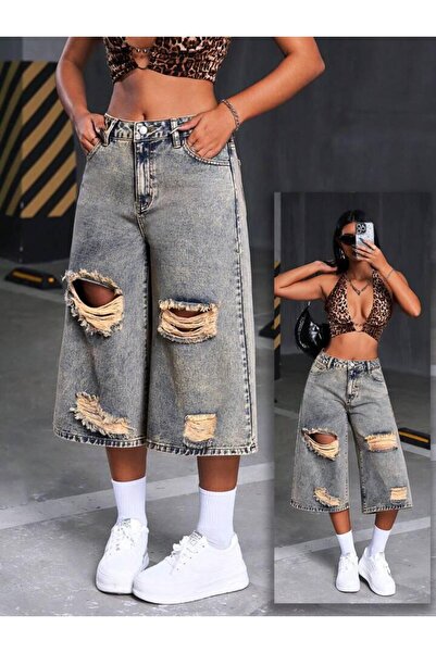 MARLİX Pantaloni scurți Bermuda din denim largi