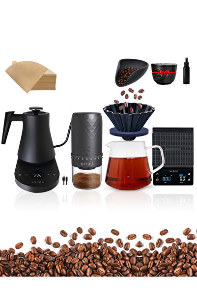 MIBRU V60 Coffee Pour Over 9pcs Set Includ Filter & Premium Accessories With ...