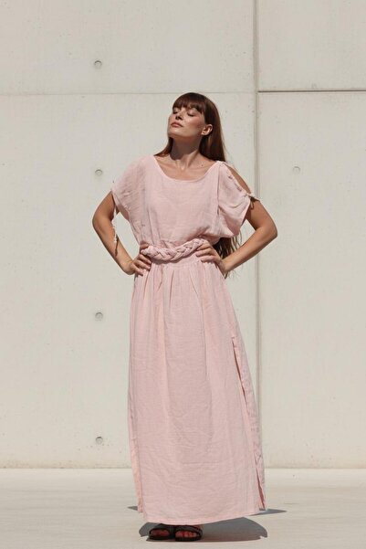 Su Koleksiyon فستان بحزام محبوك بنمط بوهو من HERA Muslin