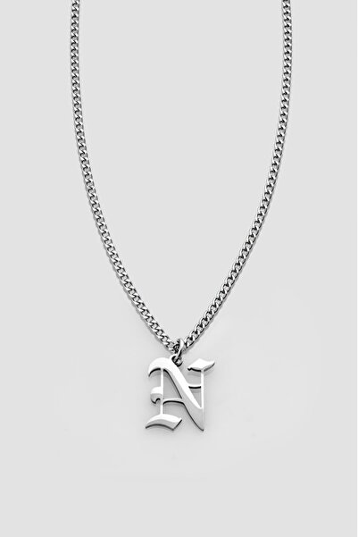 UKHWD SUPPLY قلادة على شكل حرف N على الطراز القوطي - فولاذ 316L KA1110GM