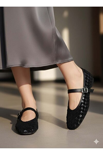 Luvesta Shoes LUVESTA HASIR DESENLİ BABET Siyah