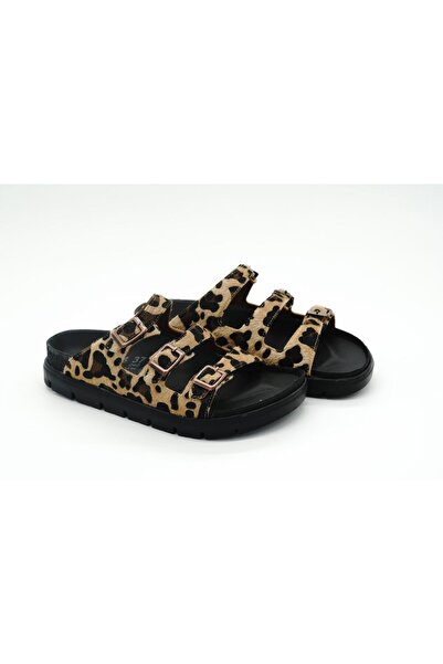 Luvesta Shoes Toka Detaylı Terlik Bej Leopar
