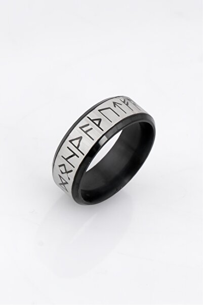 UKHWD SUPPLY 316L Steel Black Rustic Viking Men's Ring