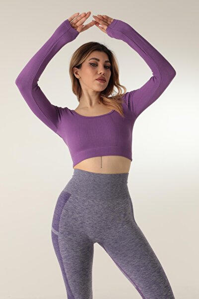 Doremi Μακρυμάνικο τετράγωνο λαιμόκοψη με ραβδώσεις