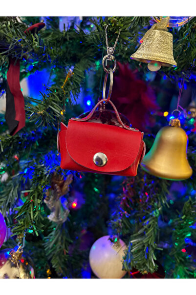 Pinkylola Lola Minicik Model-Genuine Leather Red Bag Ornament, Keychain, Hand...