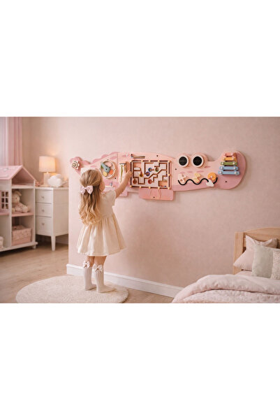 OEM Busy Board Montessori din Lemn Crocodil pentru Montare pe Perete 8 Activi...