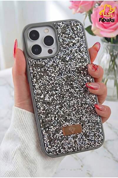 Fibaks حافظة Apple iPhone 16 Pro Max من الداخل مصنوعة من الماس المخملي بتصميم...