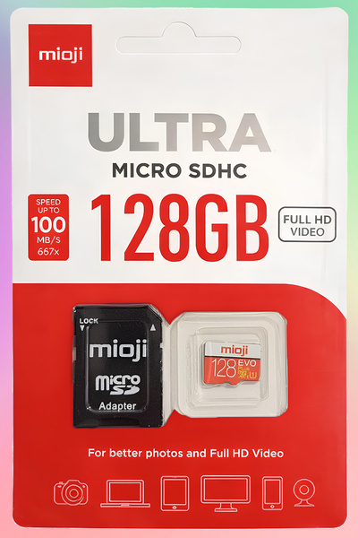 Mioji Evo Plus 1 128Gb Microsdxc High Endurance Class 10 Memory Card