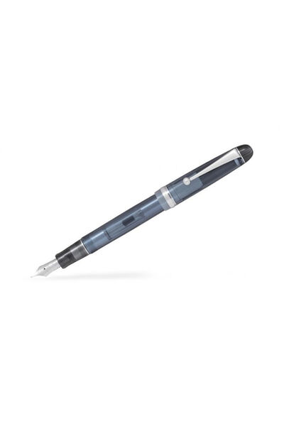 Pilot Stilou personalizat 74, vârf fin, corp transparent bleumarin