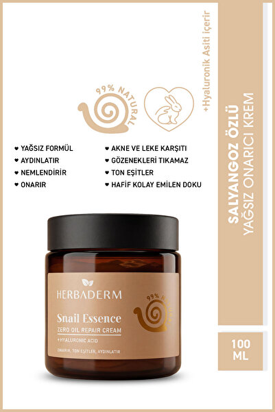 Herbaderm Salyangoz Özlü Yağsız Onarıcı Krem, Leke ve İzlere Karşı 100 ml