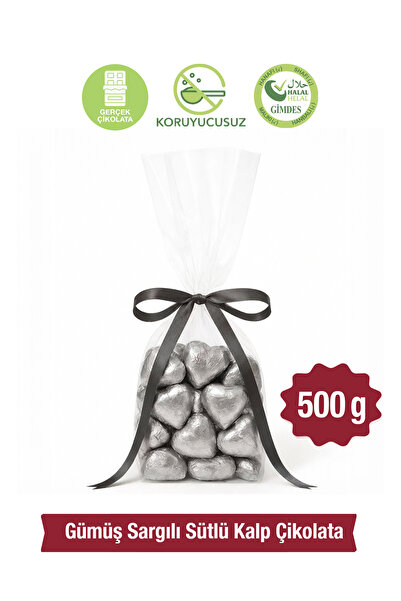 Milat Special Gümüş Sargılı Kalp Sütlü Dökme Çikolata 500 Gr.