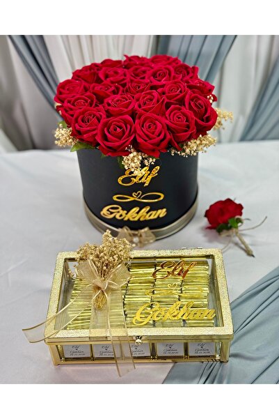 Cyz Home 60 Adet Kızisteme Çikolatası Isteme Çiçeği Söz,nişan Çikolatası Kırm...