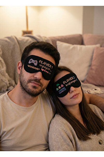 BeyzHal 🎮   لاعب 1 ينام ولاعب 2 يتصل - مجموعة رباطات النوم السوداء للأزواج م...