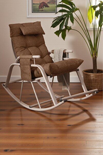 zerkaconcept Dicle Cepli Pofuduk Minderli Sallanan Sandalye Tv Koltuğu Kahver...